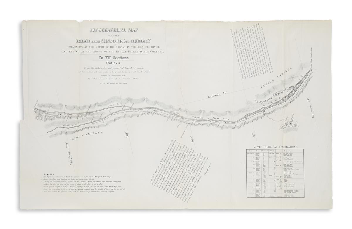 PREUSS, CHARLES. Topographical Map of the Road from Missouri to Oregon.